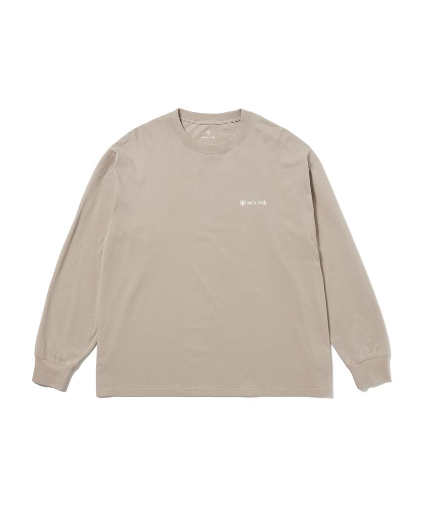 Soft Cotton Relaxed Logo T for Men and GREIGE M [Snow Peak] L/S TS-25AU010 Long-Sleeve T-Shirt Women,
