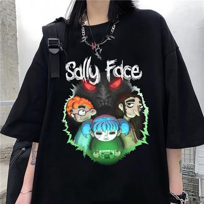 Herren T-Shirt Sally Face Print Regulär Kurzarm T-Shirts Damen Harajuku Sommer Mode Lässige Kurzarm Kleidung Oberteile Tees