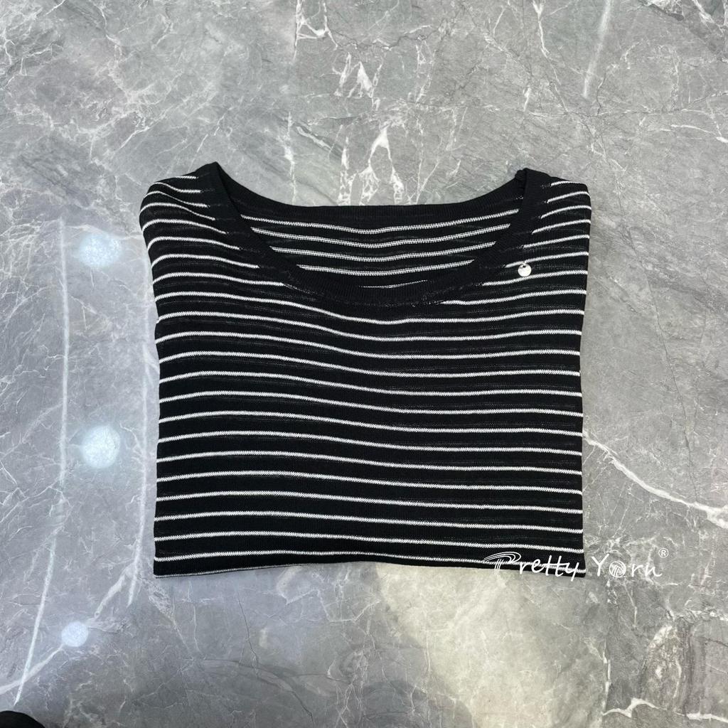 Relaxed Lightweight Summer Striped Knitwear: Women's Long Sleeve Loose Sun Protection Pullover Top