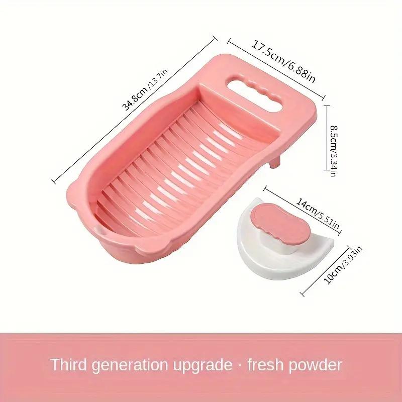 1pc Mini Portable Thickened Plastic Washboard Basin - Perfect for Hand Washing Delicates, Socks, and Underwear - Compact Laundry
