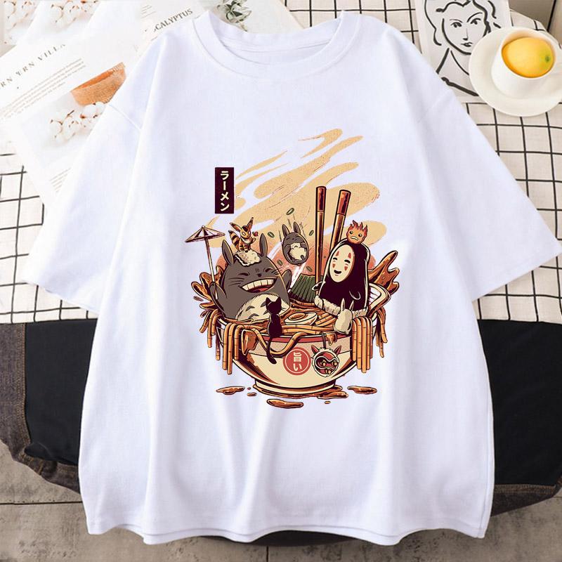Summer Unisex Anime Totoro Studio Ghibli T Shirt Women Harajuku T Shirt Fashion Anime T-shirt Funny Cartoon T Shirts Top Female Tees