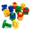 5 Set Screw Building Blocks Nut Shape Match Puzzle Toys For Children Infant Montessori Shape Color Recognize Educational Toys