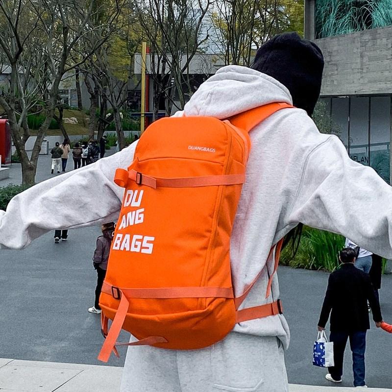 Легкий повседневный рюкзак женский студенческий простой школьный рюкзак для кампуса мужской уличный рюкзак модный рюкзак большой вместимости оранжевый
