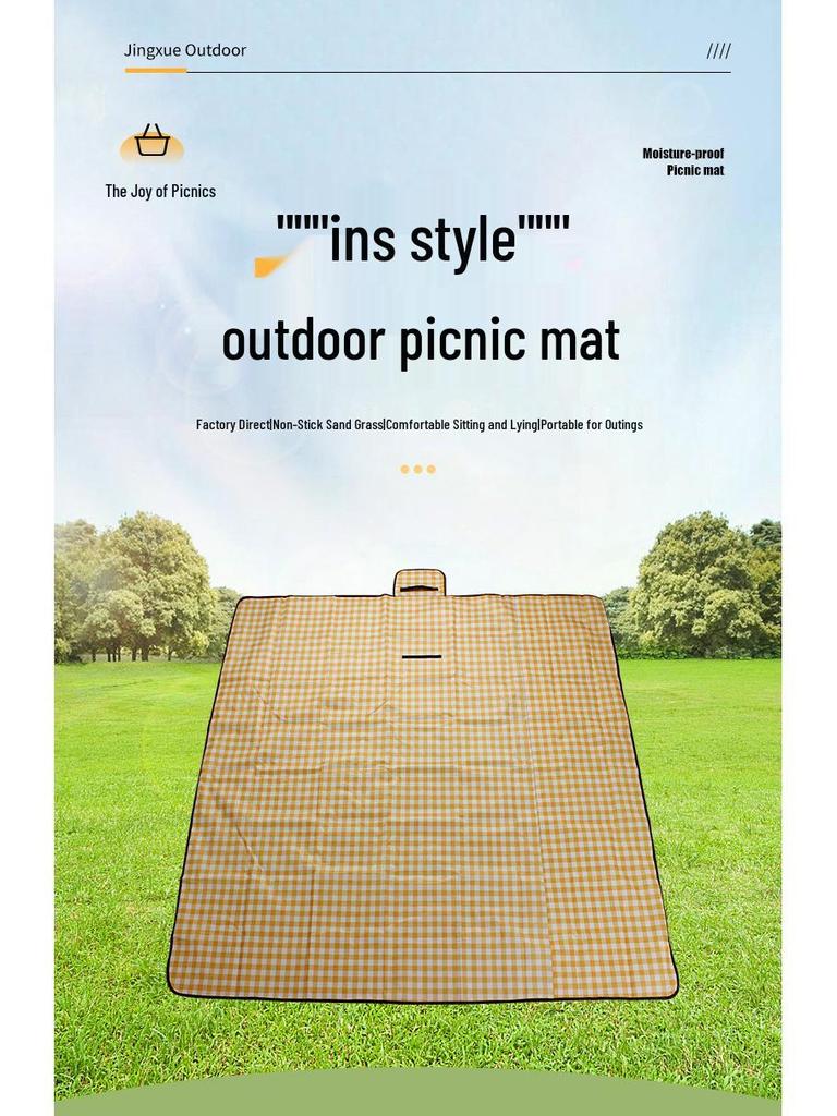 Oxford Cloth Outdoor Folding Picnic Mat - Machine Washable, Odorless, Recycled, Internet Celebrity-Approved
