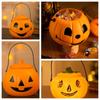 Handheld Halloween Pumpkin Lantern Trick or Treat Halloween Candy Can Pumpkin Bucket  Kindergarten