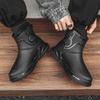 Rain Shoes Fashionable Men's Short Tube New Waterproof Shoes Kitchen Non-slip and Deodorant Work Rubber Shoes Velvet Cotton Warm Rain Boots