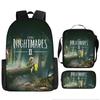 Luxury Popular Novelty Little Nightmares 3D Print 3pcs/Set pupil School Bags Laptop Daypack Backpack Lunch bag Pencil Case