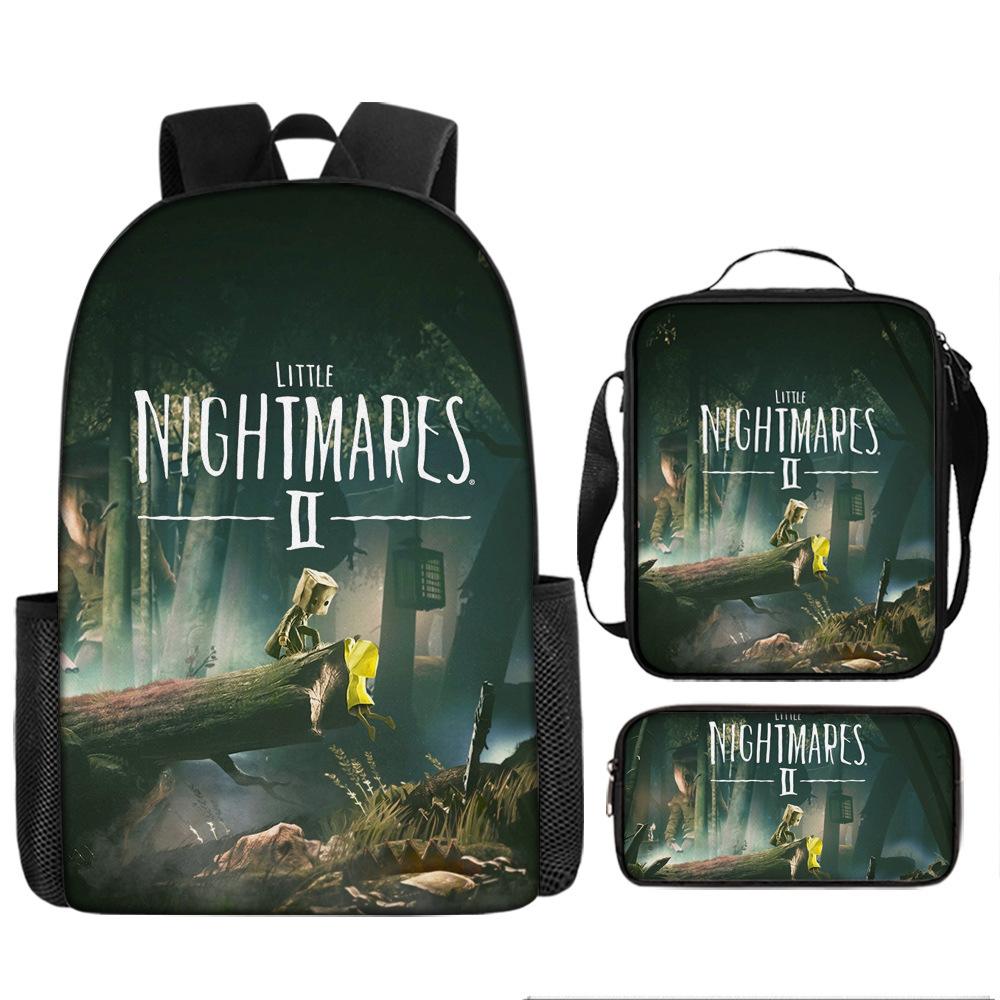 Luxury Popular Novelty Little Nightmares 3D Print 3pcs/Set pupil School Bags Laptop Daypack Backpack Lunch bag Pencil Case