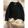 Tight Fitting Warm Clothing with Plush Insulation, Long Sleeves for Casual Sports, Autumn and Winter Tops for Outdoor Wear