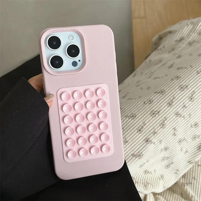 Luxury 3D Suction Cup Stand Lichee Pattern Phone Case for Xiaomi Redmi Note 14 13 12 Pro Plus 5G 11 12S 10 Redmi 14C 13C4G Cover