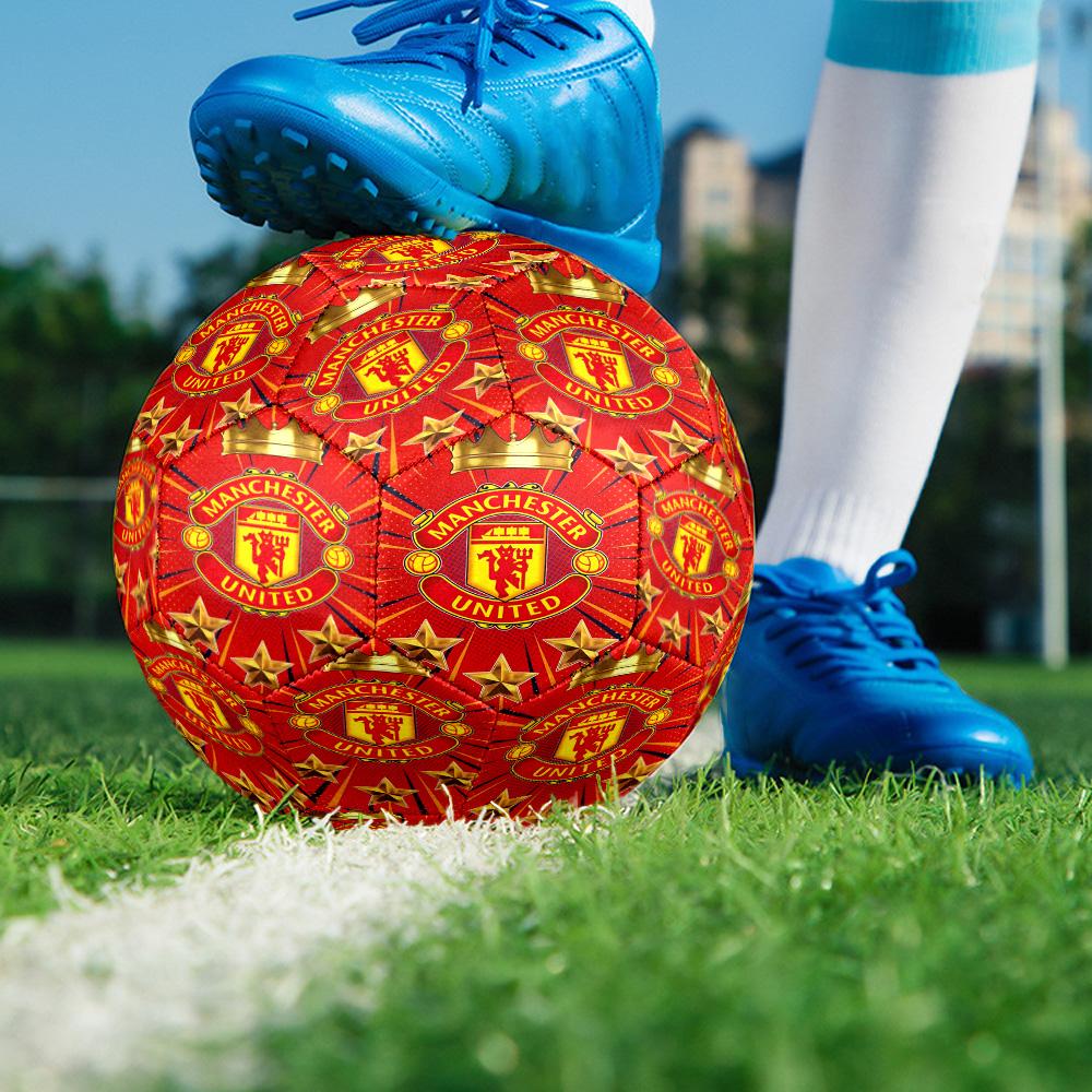 Manchester United Crest Size 5 Soccer Balls, High-Quality, Anti-Slip, Protective Football, a Unique Gift Suitable for Birthdays, Christmas