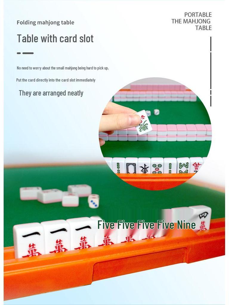 Foldable Mini Mahjong Table Set for Travel