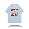 Women’s Plus Size Cartoon Couple Loose Fit Cotton T-Shirt