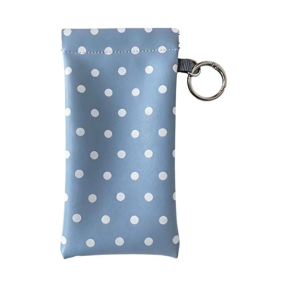 

Portable Eyeglass Bag Leather Hanging Bag New Sunglasses Pouch Daily Use синий