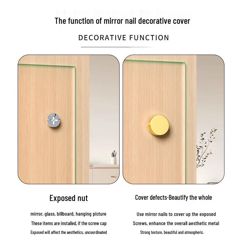 Non-marking Decorative Nail Cap for Mirrors and Tiles