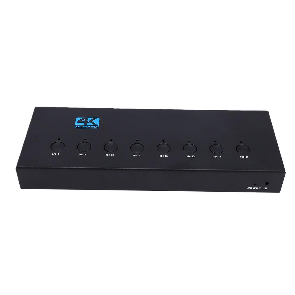 8X1 HD Multimedia Interface Switch Supports 4K 30Hz HDR HDCP 3D 1080P HD Switch Selector with Remote Control for TV PC