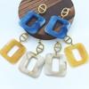 Marble Texture, Hollow Geometric Square, Pendant, Stainless Steel Earrings, Women's Earrings, European and American Retro Fashion Elegant