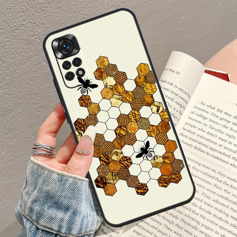 Honeycomb Honey Bee Phone Case For Xiaomi Redmi Note 14 13 12 9 10 11 15 Pro Plus 13C 10C 12C 14C 15C Cover