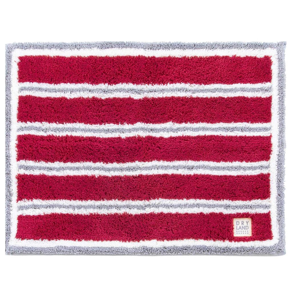 OKA Bathroom Foot 45cm x Dry Land Bath Mat Mat, Red, Approx. 60cm, (Absorbent, Quick-Drying)