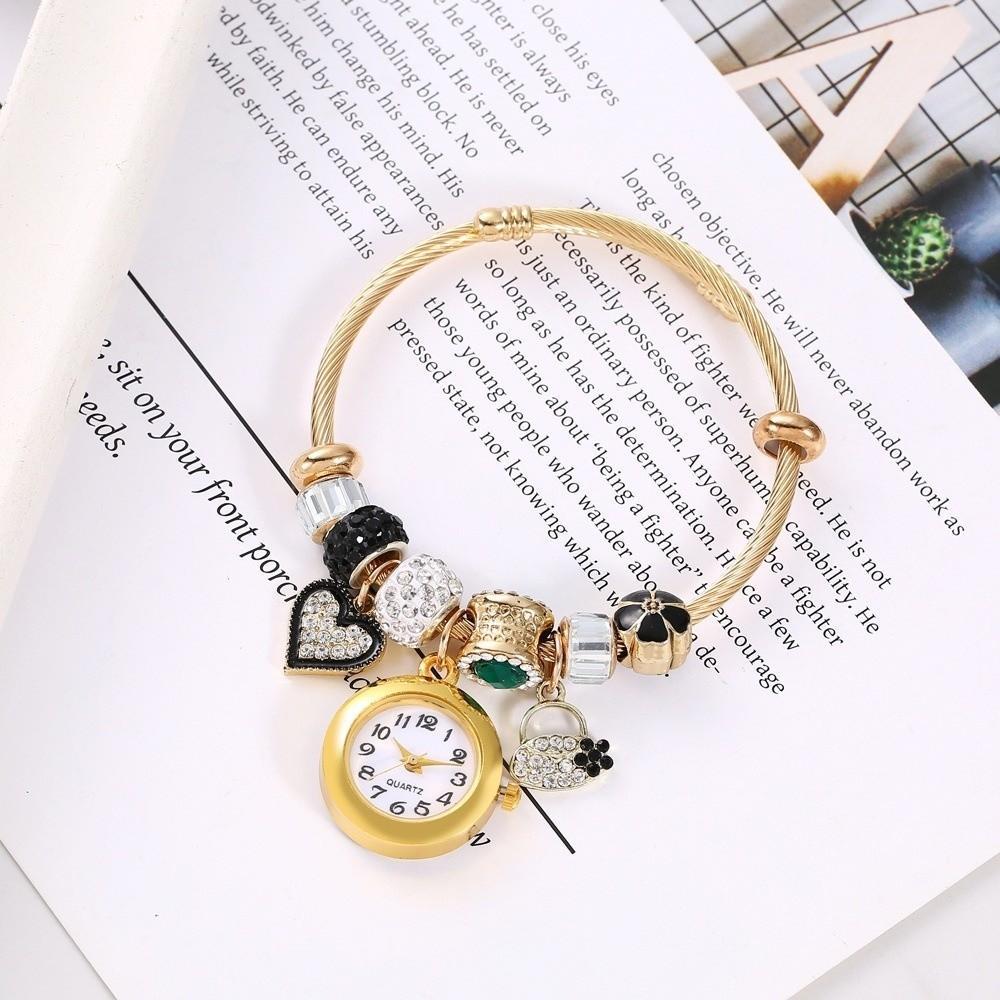 Adjustable Beaded Watches Elegant Quartz Watch Trendy Women's Bracelet Watches Birthday Gift