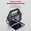 Multifunctional Solar Work Light Searchlight Solar Rechargeable Flashlight Outdoor Six-Gear Mode Night Light  With Power Display
