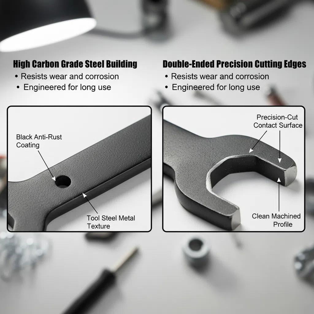 31.8cm Length Ergonomic Grip Wrench Spanner Tool for Various Motorcycle Bike Models Fork Disc Pressure Bearing Service