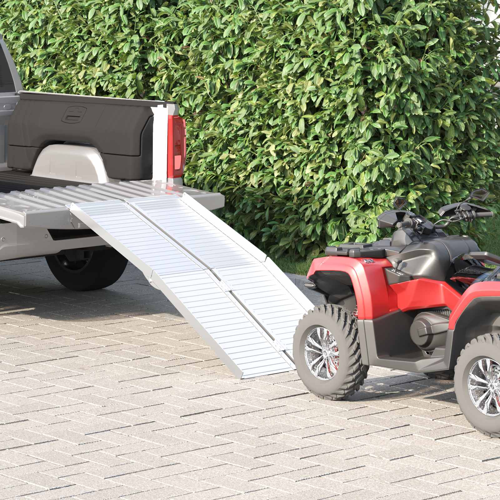 Rampa najazdowa dla wózków inwalidzkich 270 kg Srebrna 270 kg Aluminium