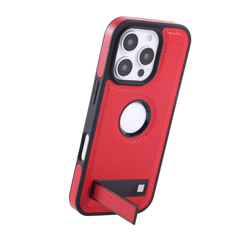 PU Leather Hidden Folding Stand Phone Case For iPhone 16 15 11 12 13 14 Pro Max Shockproof Bumper Protective Back Cover