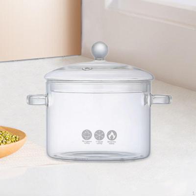 Clear Glass Pot with Handle And Lid for Versatile Cooking