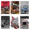 Peterbilt cu fundal Roșu Peterbilt Interior Peterbilt Old School și Camion Metalic Clasicul Creați Personalizați Semn Metalic Poster