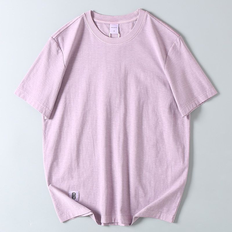 from Foreign Trade Export: Men's American Retro Short-Sleeve T-Shirt, Summer Pure Cotton, Vintage-Style, Round Neck, Solid Color, Loose Fit, Trendy