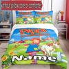3pcs Duvet Cover Set (1*Duvet Cover + 2*Pillowcase, Without Core), Custom Name Pippi Longstocking Pattern Bedding Set, Home Bedroom Decor Gift