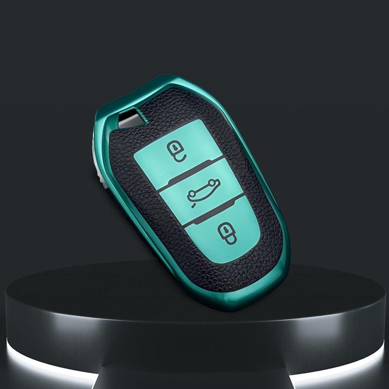 

Для Peugeot 2008 3008 4008 5008 308 408 508 для Citroen C3-XR C4 C4L C6 кожаный чехол для смарт-ключа из ТПУ для автомобиля зелёный