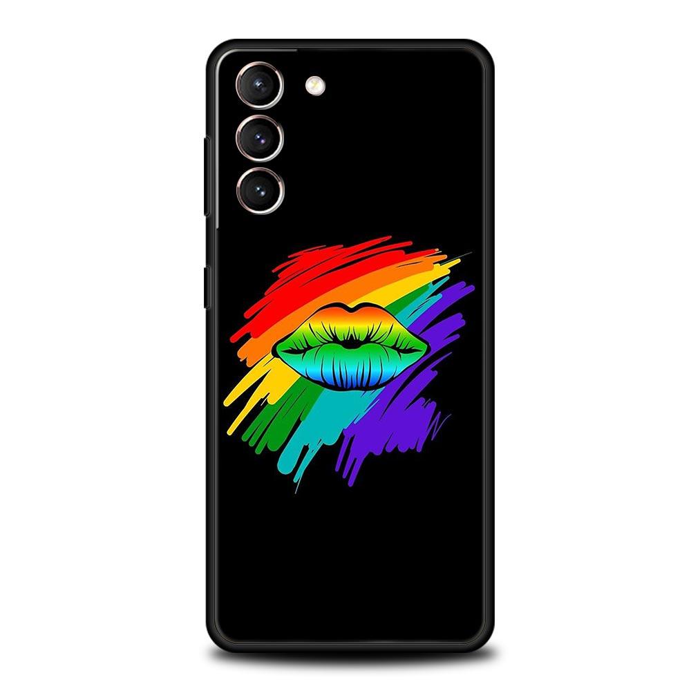 Gay Lesbian Rainbow Pride Phone Case Cover for Samsung Galaxy S25 S24 S23 S22 S20 S21 FE Ultra S25 Edge S10 Plus Soft TPU Shell