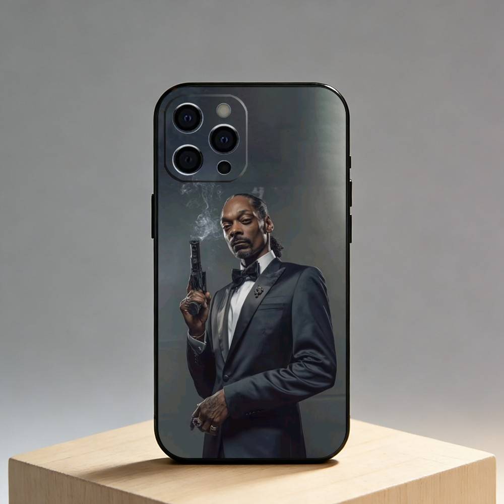 S-Snoop D-Dogg Phone Case For iPhone17,16,15,14,13,12 Plus,Max Soft Silicone Black Cover