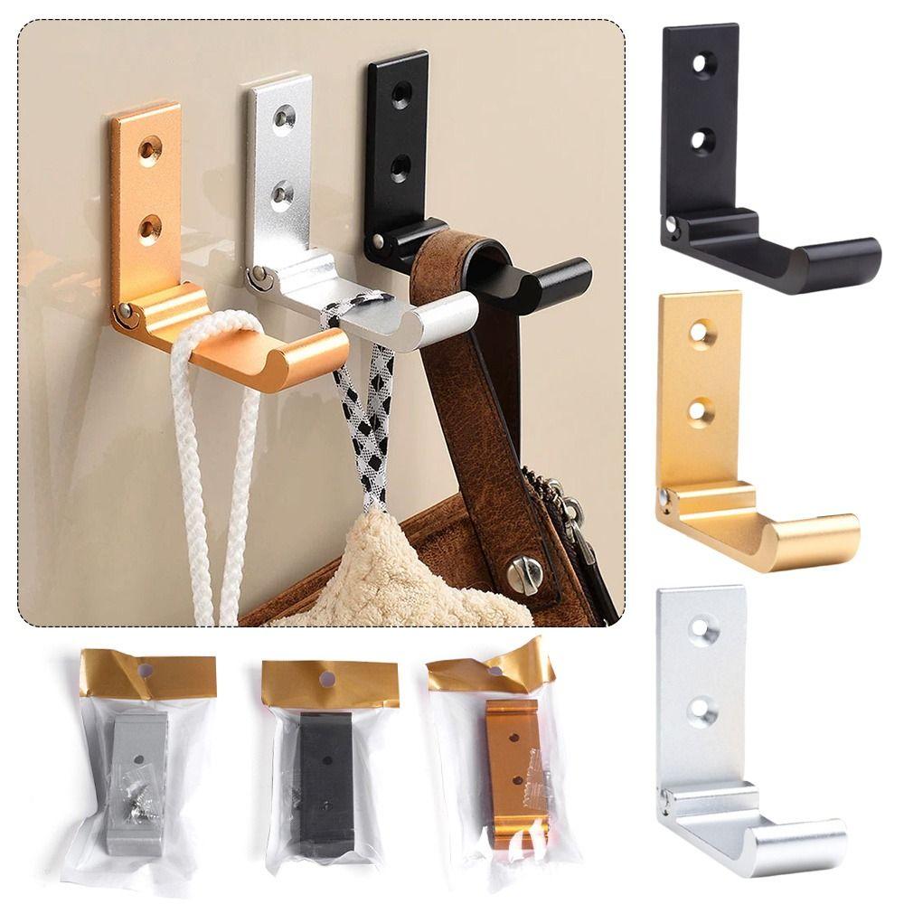 Rust-Resistant Concealed Robe Hook Heavy-Duty Wall Mounted Hook Folding Coat Hook  Bathroom