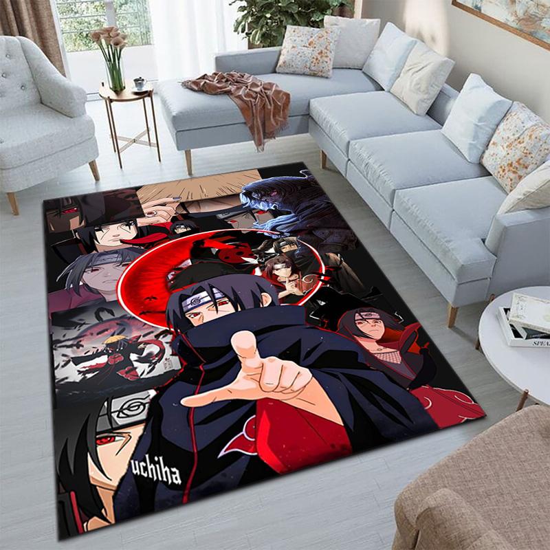 Japanese anime cartoon NARUTO's famous Uzumaki Naruto rug, soft decorative home furnishing, bedroom office chair pad, outdoor picnic carpet Y12