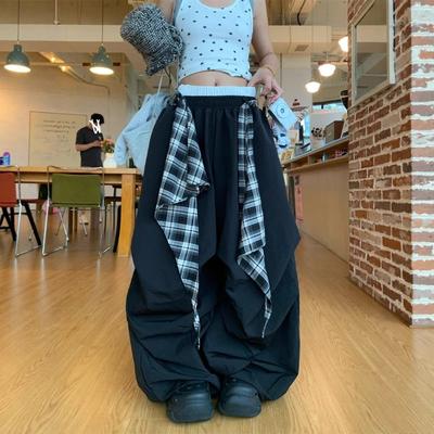 Hip-hop Hip-hop Stacked Removable Wide-leg Pants Women's Summer Loose and Drape Scimitar Casual Pants Jazz Dance Pants