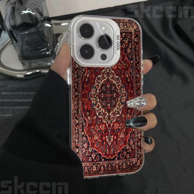Retro Circular Totem Design Phone Case for iPhone 17 16 15 14 13 12 11 Pro Max XS X XR 8 7 Plus 16E Shockproof Matte Hard Cover