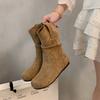 Vintage Lazy Wind Western Pile Boots Women's Autumn and Winter New Martin Boots Women's Knight Boots Short Boots Boots