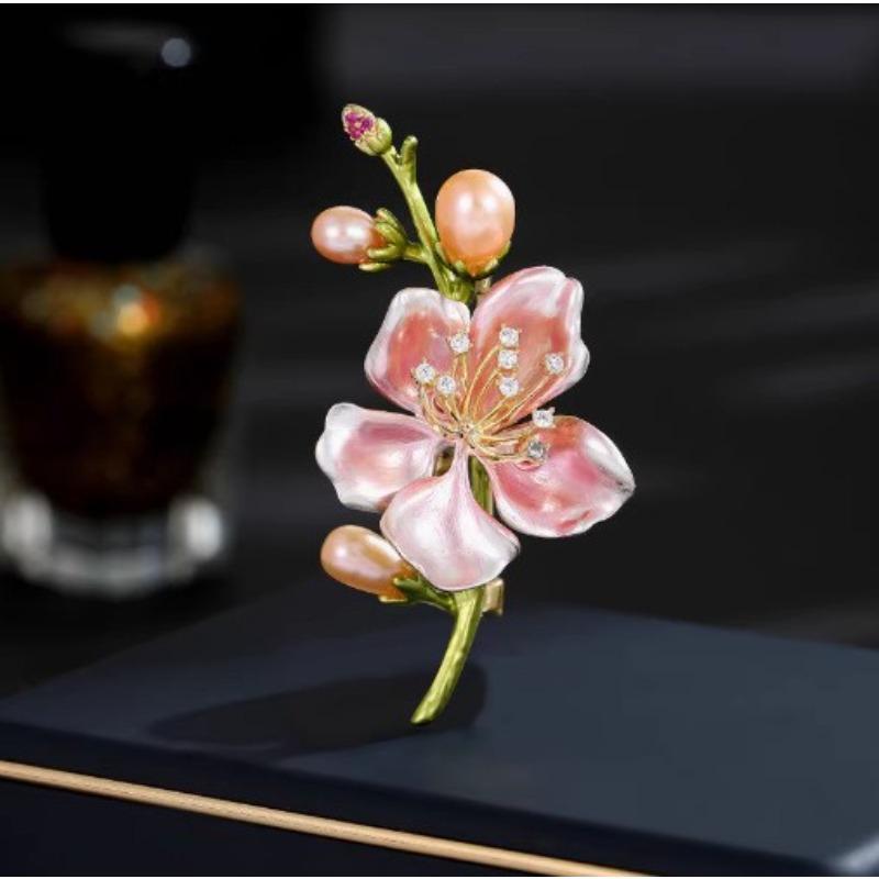 New Alloy Brooch High-end Niche Women's Peony High-end Pin Coat Suit High-end Versatile Brooch