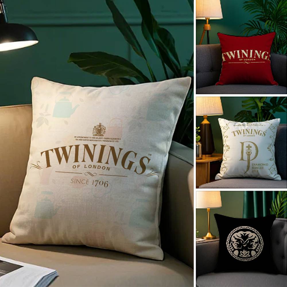 Elegant Red Twinings Pillow Case Silky Elegant Comfort Sofa Bed Invisible Zipper Beach Pillowcase