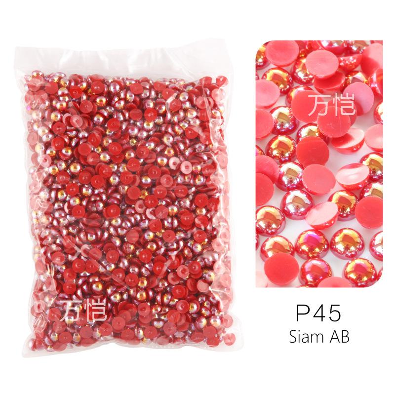 ABS Imitationsperle, Flachboden Halbrund Handyhülle Zubehör DIY Nagelkunst Perlen Schmuck Harzzubehör