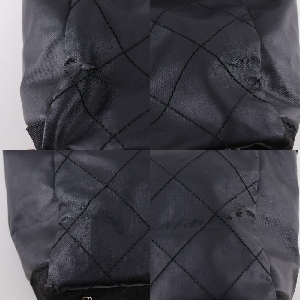 CHANEL Paris Biarritz Tote MM Handbag A34209 black PVC Women Used