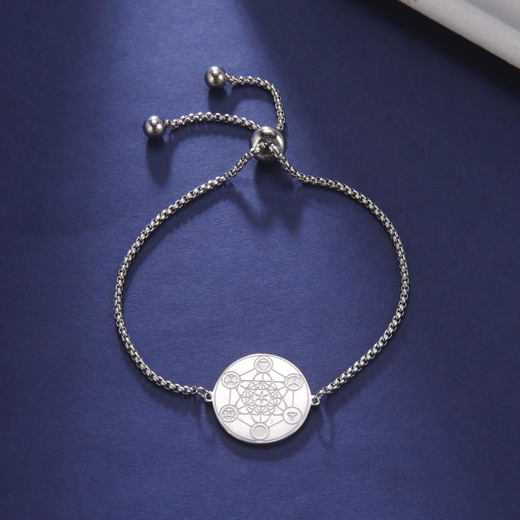 Double Sided Solomon Hexagram Pendant Titanium Steel Bracelet For Women Delicate And Elegant