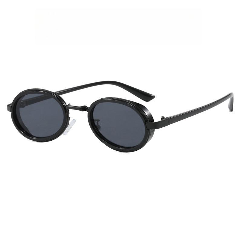 

Ellipse Small Frame Steampunk Metal Oval Shaped Sunglasses Outdoor Travel Beach Holiday Uv Protection Fashionable Shade Travel