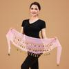 Gold Color Coins Belly Dance Hip Scarf Three Layers Hip Scarf Wrap  Female Accessories