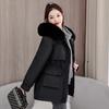 The New Women's Removable Liner, Piled and Thickened Pie Overcome the Cotton-padded Coat, Medium and Long Large Fur Collar Waist Cotton-padded Coat.