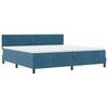 LED Box Spring Bed with Mattress Dark Blue 200 X 200 Cm Velvet