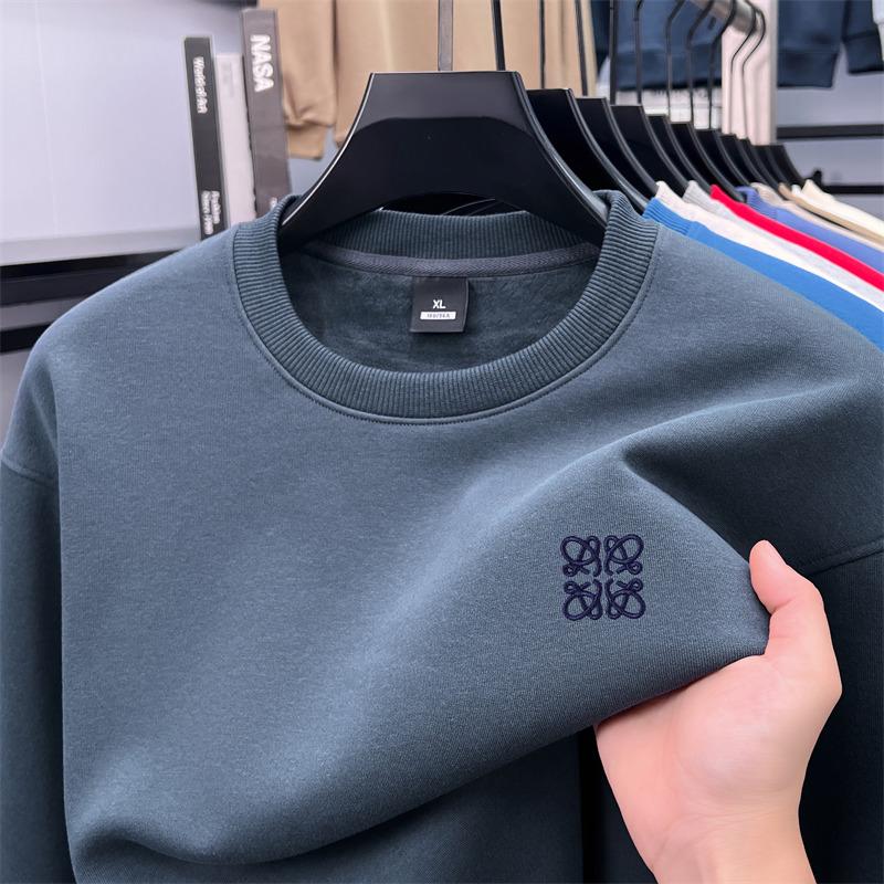 Wovey Winter Collectie Heren Ronde Hals Lange Mouw Pullover Hoodies Luxe Kwaliteit Geborduurd Verdikt Warmte Mode Herenkleding XXXL